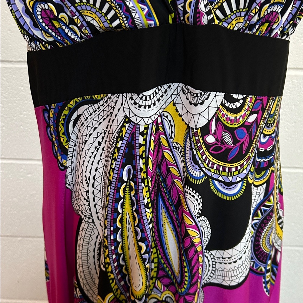 Ronni Nicole Magenta Paisley Halter Maxi Dress XL - Picture 3 of 8